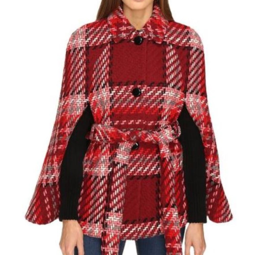 Kate Spade Plaid Cape Coat